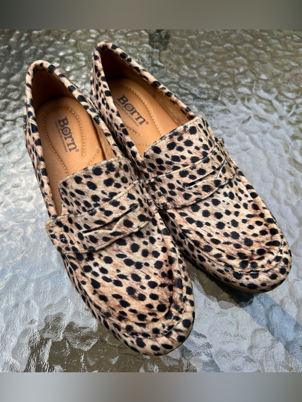 Born Women’s Cheetah Animal Print Slip On Loafers/Shoes, Casual Maximalist|Sz:7M